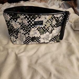 Betsey Johnson Black Floral Cosmetic Bag